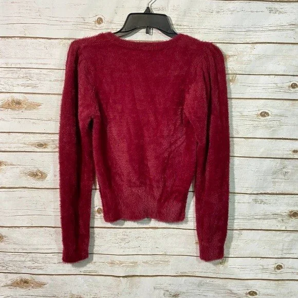 Astr The Label Women's V-Neck Red Crop Sweater Size S/M - Picture 3 of 5